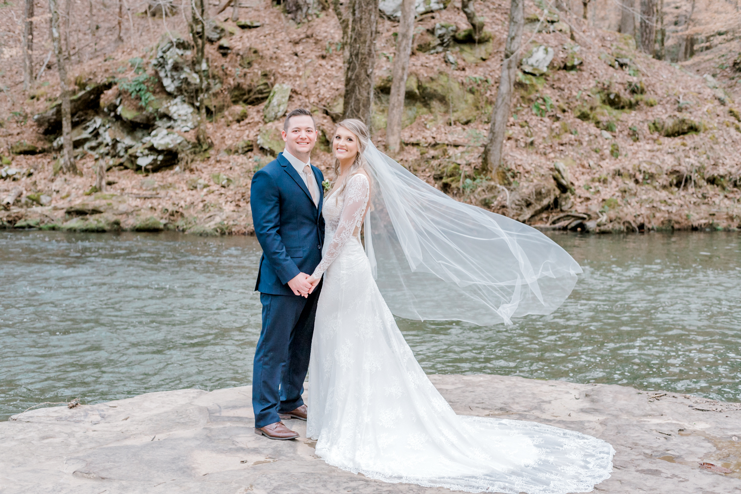 Swann lake stables creek platform bride and groom